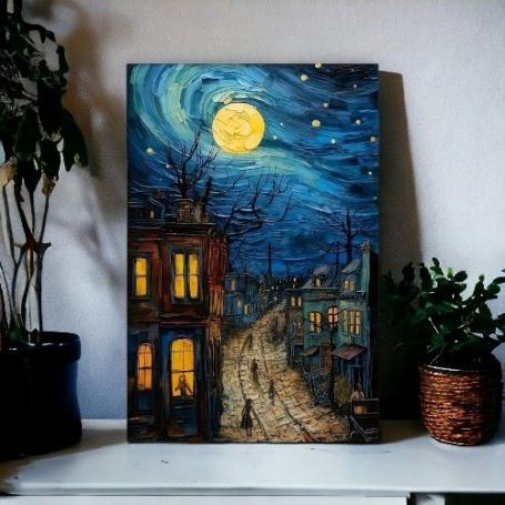schilderij stadsleven gemaaklt door van Gogh